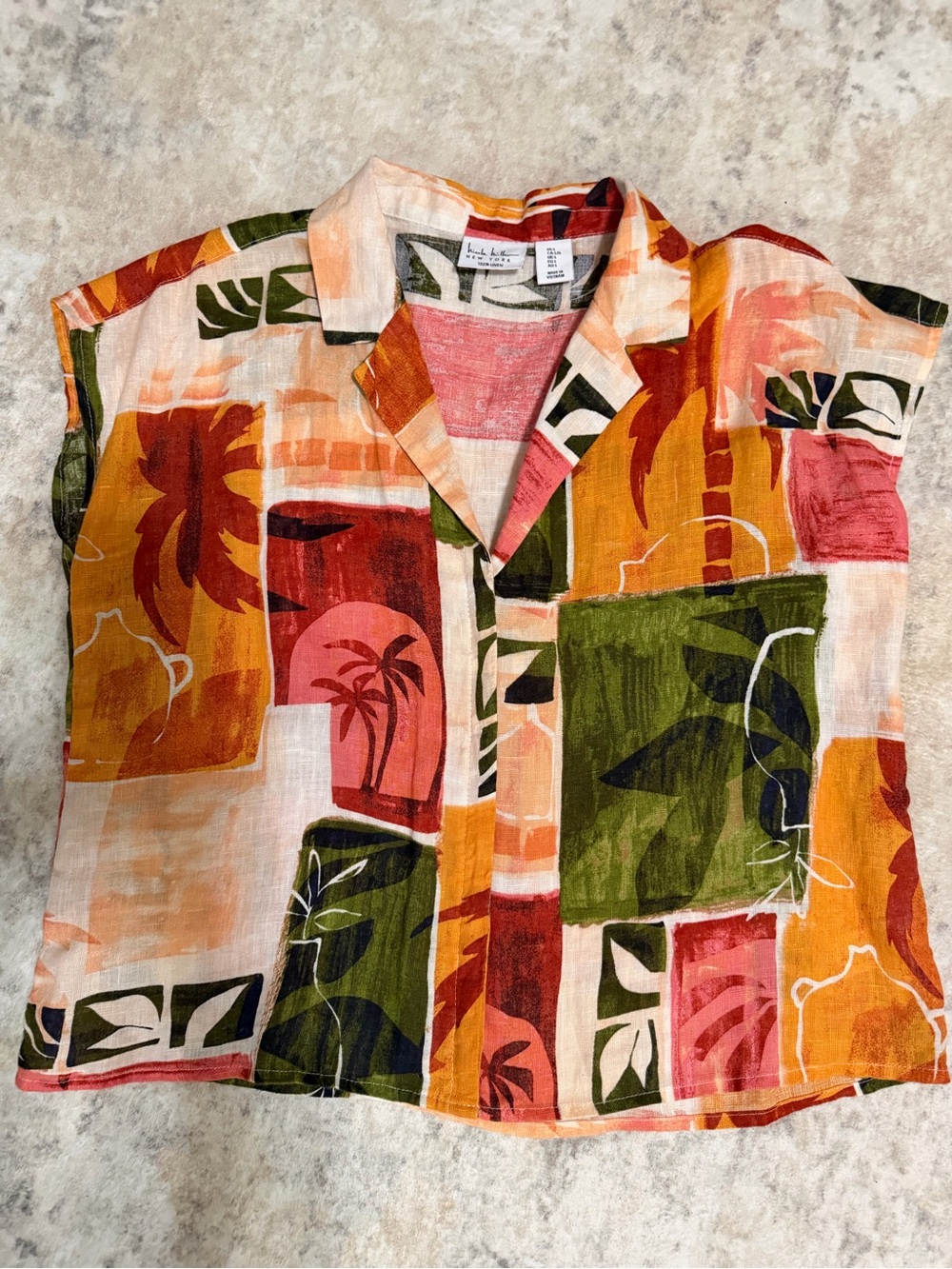 Casual Tropical Print Short Sleeve Shirt - Multi